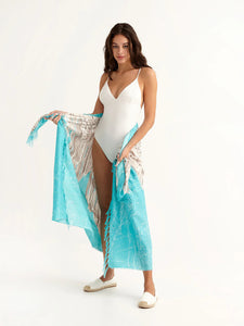 MACRAME TURQUOISE pareo sarong