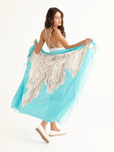 Load image into Gallery viewer, MACRAME TURQUOISE pareo sarong