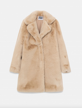 Load image into Gallery viewer, BEIGE MIDI FUR COAT WITH LAPEL COLLAR (33W/11245)