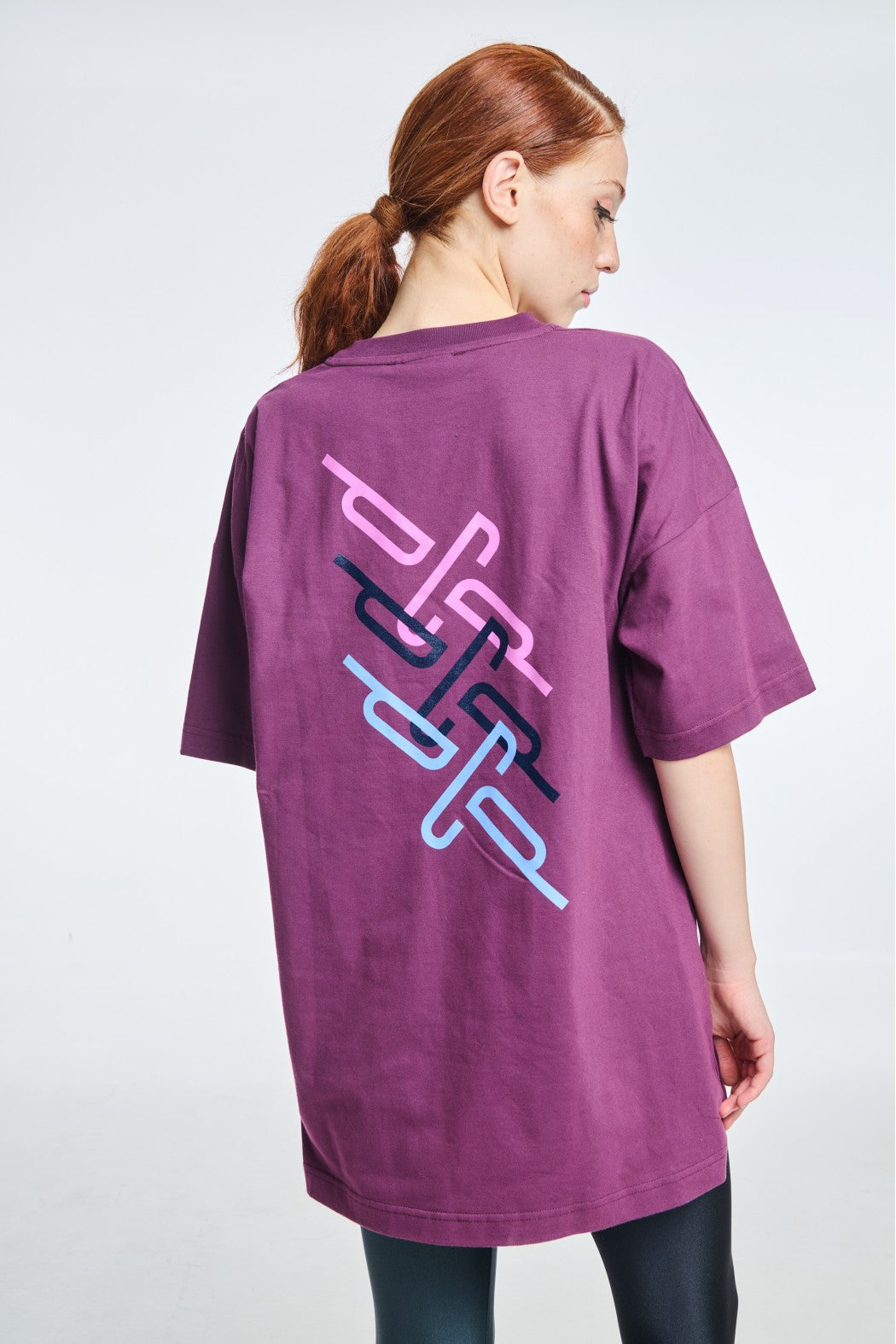 WOMAN SHORT-SLEEVE T-SHIRT ONE COLOR WITH SILK PRINT ABSTRACT