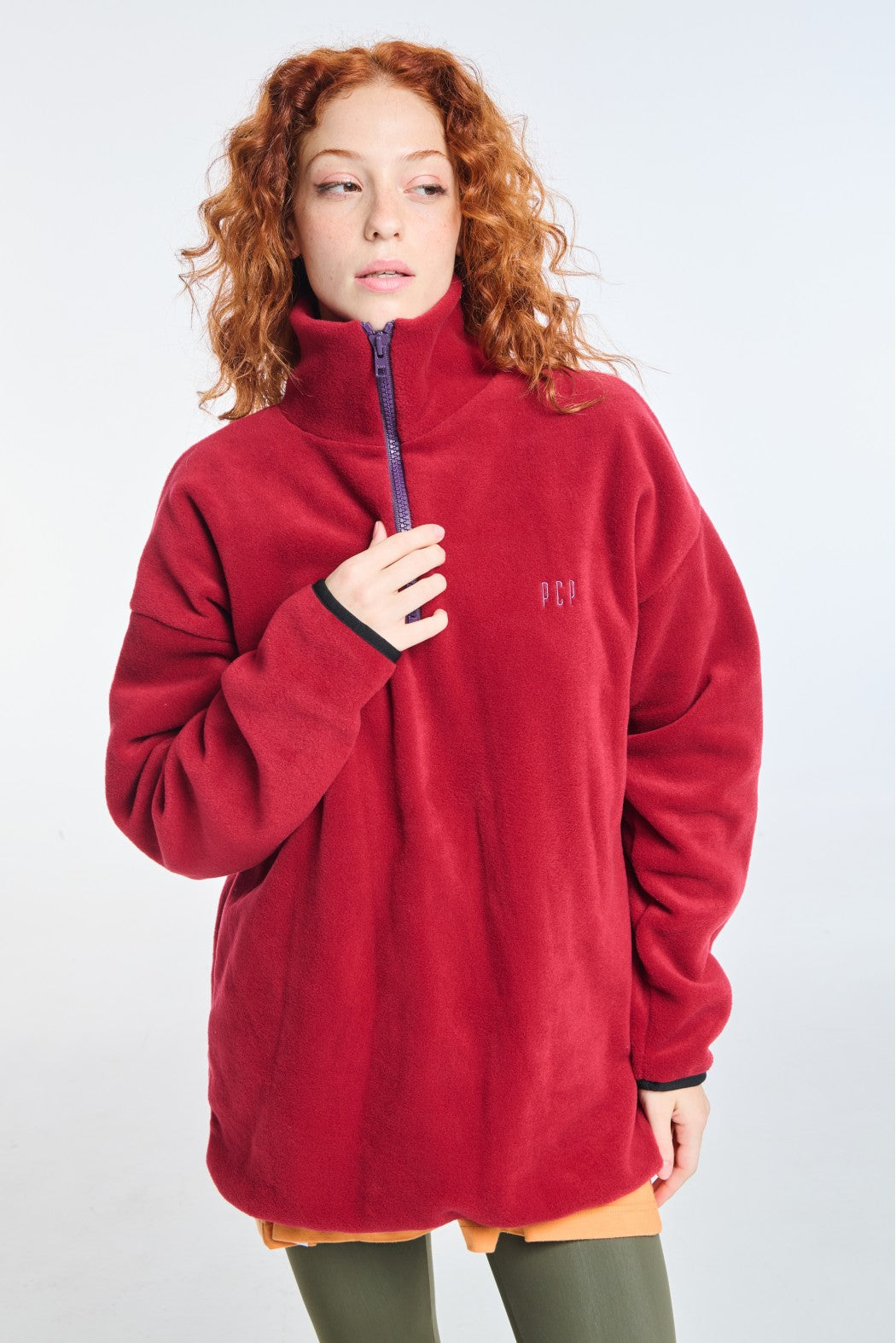 WOMAN FLEECE HOODIE WITH EMBROIDERY MANNIE WINE