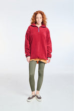 Load image into Gallery viewer, WOMAN FLEECE HOODIE WITH EMBROIDERY MANNIE WINE