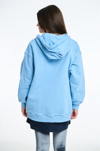 WOMAN HOODIE WITH EMBROIDERY - ONE COLOR