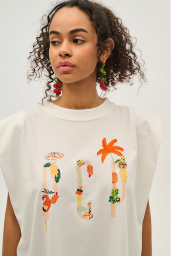 WOMAN SLEEVELESS WITH PRINT - TROPICAL