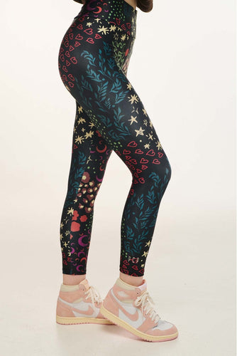 WOMAN PRINTED HIGH-WAISTED LEGGINGS - GARDEN OF SIN