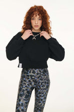 Load image into Gallery viewer, WOMAN CREWNECK WITH EMBROIDERY - ELAINE - BLACK