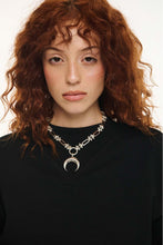 Load image into Gallery viewer, WOMAN CREWNECK WITH EMBROIDERY - ELAINE - BLACK