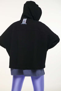WOMAN ZIP HOODIE WITH EMBROIDERY - AMALFI - BLACK