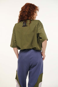 WOMAN SHORT-SLEEVE T-SHIRT ONE COLOR - OLIVE