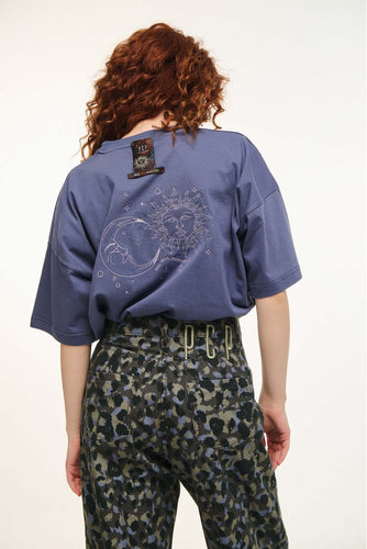 WOMAN SHORT SLEEVE T-SHIRT WITH EMBROIDERY - SOLUNA