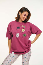 Load image into Gallery viewer, WOMAN SHORT SLEEVE T-SHIRT WITH TRANSFER PRINT - DOODLES
