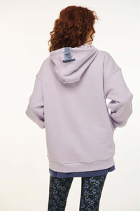 UNISEX HOODIE WITH EMBROIDERY AND TRANSFER PRINT - THE CRYSTAL- LILAC