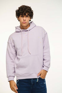 UNISEX HOODIE WITH EMBROIDERY AND TRANSFER PRINT - THE CRYSTAL- LILAC