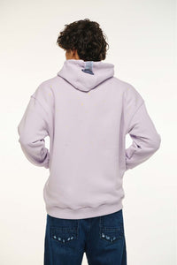 UNISEX HOODIE WITH EMBROIDERY AND TRANSFER PRINT - THE CRYSTAL- LILAC