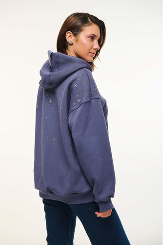 UNISEX HOODIE WITH EMBROIDERY AND TRANSFER PRINT - THE CRYSTAL- VIENNA