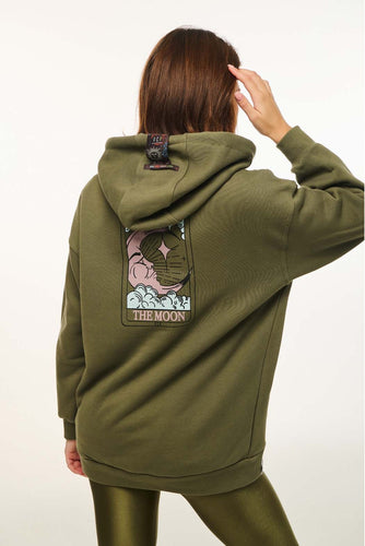 WOMAN HOODIE WITH SILK PRINT - THE MOON