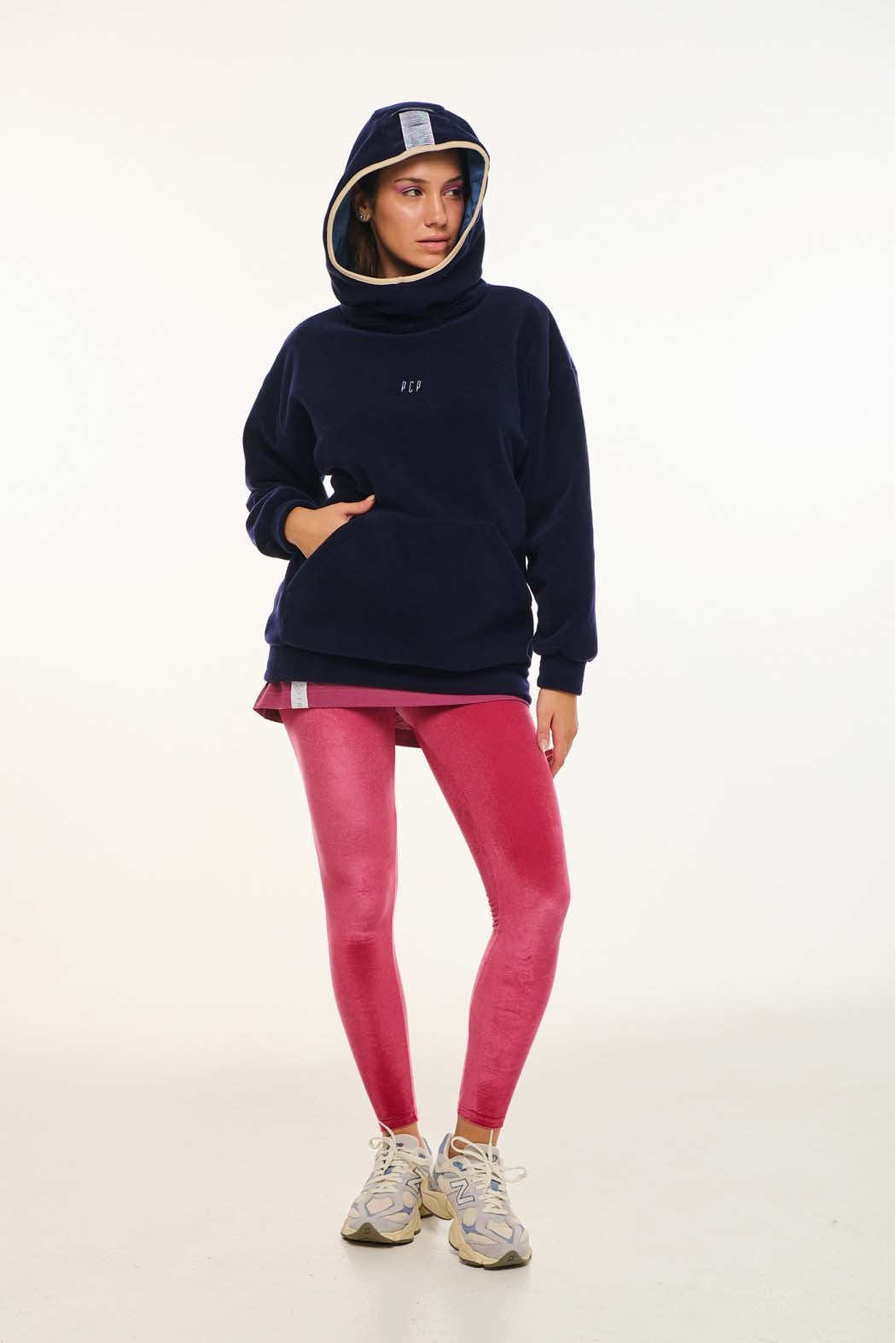 WOMAN FLEECE CREWNECK WITH EMBROIDERY - NICO - BLUE