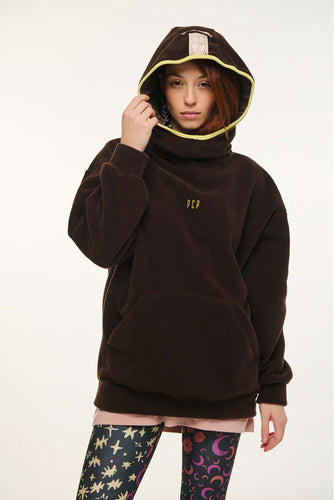 WOMAN FLEECE CREWNECK WITH EMBROIDERY - NICO - BROWN