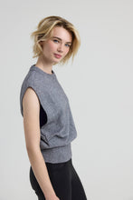 Load image into Gallery viewer, MILLA Straight fit sleeveless knit vest with crew neck and central seam detail