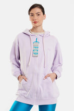 Load image into Gallery viewer, ZIP HOODIE WITH EMBROIDERY - BASIC -LILAC