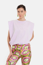 Load image into Gallery viewer, SLEEVLESS T-SHIRT WITH EMBOSSED PATTERN - BUBBLE - LILAC