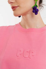 Load image into Gallery viewer, SLEEVLESS T-SHIRT WITH EMBOSSED PATTERN - BUBBLE -SALMON