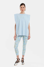 Load image into Gallery viewer, SLEEVLESS T-SHIRT WITH EMBOSSED PATTERN - BUBBLE -SKY BLUE