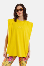 Load image into Gallery viewer, SLEEVLESS T-SHIRT WITH EMBOSSED PATTERN - BUBBLE -YELLOW