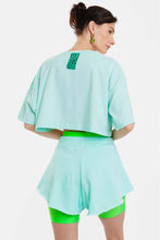 Load image into Gallery viewer, CROP TOP WITH EMBOSSED PATTERN - BUBBLE -MINT