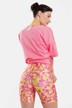 Load image into Gallery viewer, SHORT SLEEVE T-SHIRT WITH SILK PRINT - LEOPARD -SALMON