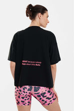 Load image into Gallery viewer, SHORT SLEEVE T-SHIRT WITH EMBROIDERY AND SILK PRINT - GYM - BLACK