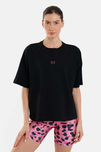 Load image into Gallery viewer, SHORT SLEEVE T-SHIRT WITH EMBROIDERY AND SILK PRINT - GYM - BLACK