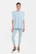 Load image into Gallery viewer, WOMAN PRINTED HIGH-WAISTED LEGGINGS 7/8 - BANDANA -LIGHT BLUE