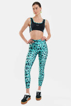 Load image into Gallery viewer, WOMAN PRINTED HIGH-WAISTED LEGGINGS 7/8 - ANIMAL - PETROL