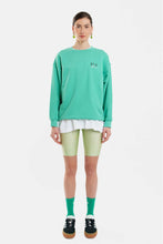 Load image into Gallery viewer, CREWNECK WITH SILK PRINT -SURF - GREEN