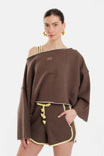 Load image into Gallery viewer, SWEATSHIRT WITH EMBROIDERY - JENNIFER - BROWN