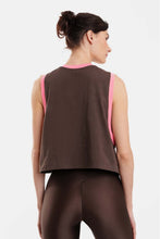 Load image into Gallery viewer, WOMAN SLEEVLESS T-SHIRT WITH EMBROIDERY - KALI - BROWN
