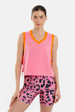 Load image into Gallery viewer, WOMAN SLEEVLESS T-SHIRT WITH EMBROIDERY - KALI - SALMON