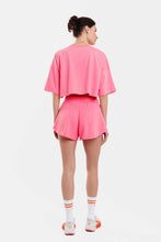 Load image into Gallery viewer, CROP TOP WITH EMBROIDERY - STARS - SALMON