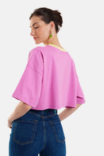 Load image into Gallery viewer, CROP TOP WITH EMBROIDERY - STARS - FLIRT