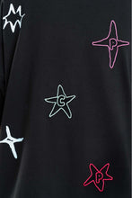 Load image into Gallery viewer, WOMAN SHORT SLEEVE T-SHIRT WITH EMBROIDERY AND SILK PRINT - STARS