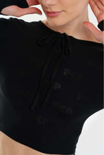 Load image into Gallery viewer, WOMAN CROP TOP WITH POINTELLE - ELODY- BLACK
