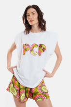 Load image into Gallery viewer, WOMAN SLEEVLESS T-SHIRT WITH APPLIQUE - KIWI