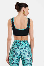 Load image into Gallery viewer, WOMAN CROP TOP WITH EMBROIDERY - NADIA - PETROL
