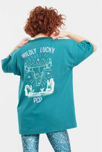 Load image into Gallery viewer, WOMAN SHORT SLEEVE T-SHIRT WITH EMBROIDERY - WILDLY LUCKY