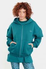 Load image into Gallery viewer, WOMAN ZIP HOODIE WITH EMBROIDERY
