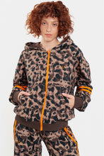 Load image into Gallery viewer, WOMAN ZIP HOODIE WITH EMBROIDERY – LEOPARD