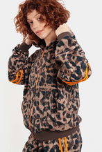 Load image into Gallery viewer, WOMAN ZIP HOODIE WITH EMBROIDERY – LEOPARD