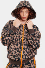 Load image into Gallery viewer, WOMAN ZIP HOODIE WITH EMBROIDERY – LEOPARD
