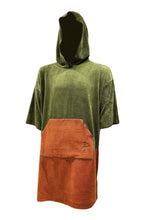 Load image into Gallery viewer, Unisex Green and Orange · Adults Long Sleeve Bamboo Poncho